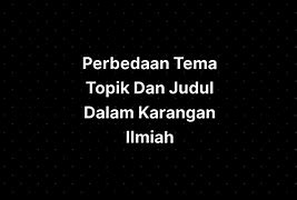 Tema Adalah Judul